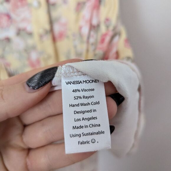 Vanessa Mooney yellow rose floral Elisabeth basque waist princess romper dress - Picture 4 of 6